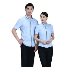 黑色包條職業短袖襯衫ZL021