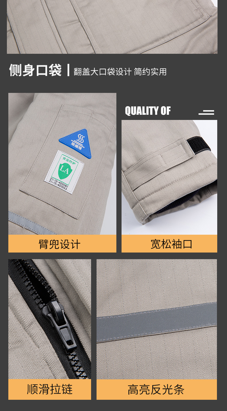 8855防阻燃防靜電中長一體棉衣